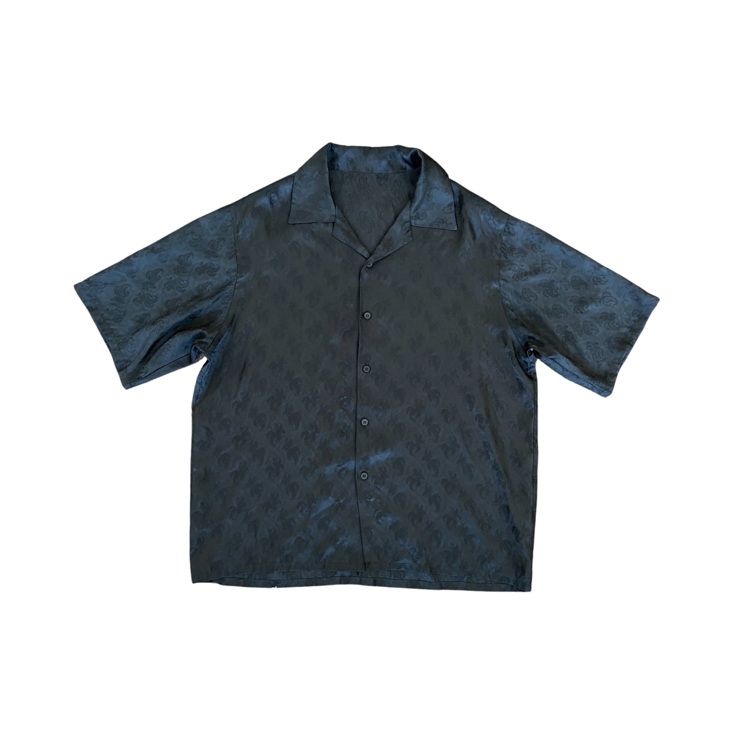 Iridescent Black Paisley Button Down